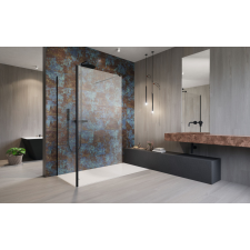 Radaway Modo New Black IV Walk-in fekete zuhanyfal 130x85 átlátszó kád, zuhanykabin