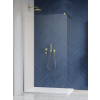 Radaway Modo New Brushed Gold II Walk-in szálcsiszolt arany zuhanyfal 130 átlátszó