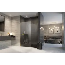 Radaway Modo New Gold II Walk-in arany zuhanyfal törölközőtartóval 90 átlátszó kád, zuhanykabin