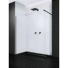 Radaway Modo X Black II Walk-in fekete zuhanyfal 120 kád, zuhanykabin