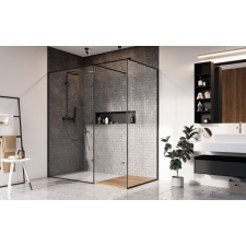 Radaway Modo X Black III Frame Walk-in fekete zuhanyfal 90x140 átlátszó kád, zuhanykabin
