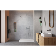 Radaway Modo X Brushed Nickel II Walk-in szálcsiszolt króm zuhanyfal 135 átlátszó kád, zuhanykabin