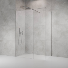 Radaway Modo X Brushed Nickel III Walk-in szálcsiszolt króm zuhanyfal 50x50 átlátszó kád, zuhanykabin