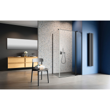 Radaway Nes 8 Black KDJ II szögletes fekete zuhanykabin 100x100 átlátszó balos kád, zuhanykabin