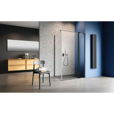 Radaway Nes 8 Black KDJ II szögletes fekete zuhanykabin 90x100 átlátszó jobbos kád, zuhanykabin