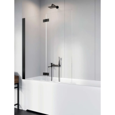 Radaway Nes 8 Black PND I fekete kádparaván 110 átlátszó jobbos kád, zuhanykabin