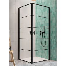  Radaway Nes Black KDD I Factory 100x100cm szögletes zuhanykabin - dupla nyílóajtós kád, zuhanykabin