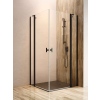 Radaway Nes Black KDD II szögletes fekete zuhanykabin 80x80 átlátszó