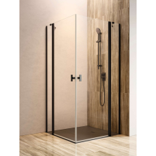 Radaway Nes Black KDD II szögletes fekete zuhanykabin 80x80 átlátszó kád, zuhanykabin