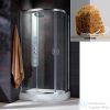 Radaway Premium Plus E 1900 90x80 aszimmetrikus íves tolóajtós zuhanykabin króm/grafit 30492-01-05N