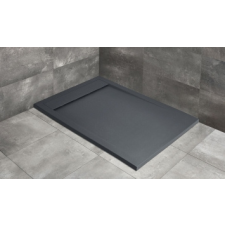 Radaway Teos F lapos szögletes műmárvány zuhanytálca Antracit színben kád, zuhanykabin