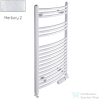 Radeco ADAMO AD1-600/L 490x650 törölközőszárítós radiátor, MERKURY 2 (ezüst) színben