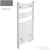 Radeco ADAMO AD2-400/L 680x450 törölközőszárítós radiátor, MERKURY 4 (metál szürke) színben