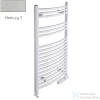 Radeco ADAMO AD5-600/L 1250x650 törölközőszárítós radiátor, MERKURY 1 (metál ezüst) színben