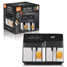 RAF 12 literes okos digitális air fryer - 2 kosárral + receptkönyv fritőz