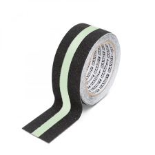 Ragasztószalag - csúszásmentes - 5 m x 50 mm - foszforeszkáló / fekete ragasztószalag
