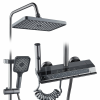  RAIZ Origins Flow zuhanyoszlop, 4 funkció, Digitális kijelző, Állítható sugár, Magas nyomás, Zuhanyfej, Fix zuhany eső funkcióval, Bidé funkció, Szürke