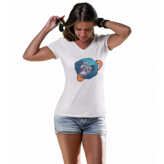  Rakétás Űrhajós - Női V-Nyakú Póló