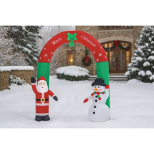 ramiz Felfújható karácsonyi kapu Mikulással és hóemberrel, LED, 240 cm karácsonyi dekoráció