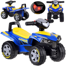 ramiz Goodyear sötétkék-sárga elektromos quad felhajtható üléssel hang- és fényeffektusokkal elektromos járgány