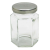 Ramiz.hu 110 ml-es hatszögletű üveg tároló fém fedővel 12 darabos szettben