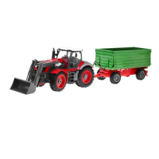 ramiz Távirányítós traktor piros színben, zöld pótkocsival távirányítós modell