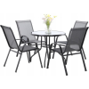 ramiz Terasz - kerti bútor szett 4 székből + kerek szürke asztalból