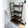 ramiz Varberg Loft rusztikus barna könyvespolc fekete fémvázzal – 125 cm