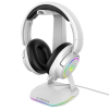 Rampage Fejhallgató állvány - TOWER T14 (fehér, műanyag, USB HUB, RGB)