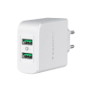 Rampow RBA16 39W hálózati gyorstöltő adapter, QC, 2X USB, fehér
