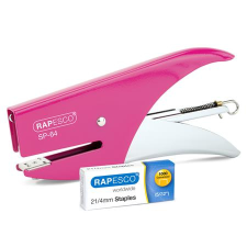 RAPESCO Tűzőgép, kézi, 21/4, 12 lap, RAPESCO SP-64, rózsaszín (IR1382) tűzőgép