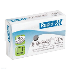 Rapid Fűzőkapocs Rapid Standard 26/6 horganyzott, 1000db/doboz gemkapocs, tűzőkapocs