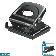 Rapid Lyukasztó, kétlyukú, 25 lap, fém, RAPID &quot;FMC25&quot;, fekete lyukasztó