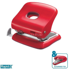 Rapid Lyukasztó, kétlyukú, 30 lap, RAPID &quot;FC30&quot;, meggyvörös lyukasztó