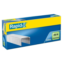Rapid Tűzőkapocs, 26/6, horganyzott, RAPID "Standard", 5000db/doboz gemkapocs, tűzőkapocs