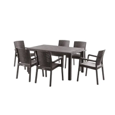  Rattan hatású kerti étkezőgarnitúra – PVC-RAT-18 kerti bútor