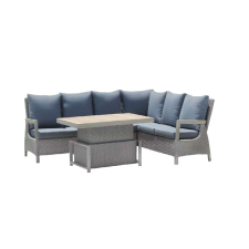  Rattan hatású kerti sarok bútor, állítható asztallappal kerti bútor