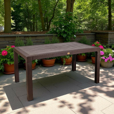  Rattan kerti asztal 150x90 cm - barna színben kerti bútor