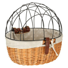 Rattan kisállat szállító elülső kerékpár kosár fém kerettel szállítóbox, fekhely macskáknak