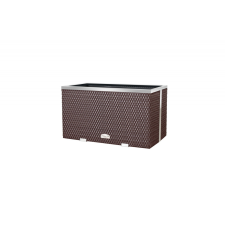 Rattan Polirattan virágtartó láda 70x38x40 cm növénytartó kaspó sötétbarna kerti dekoráció