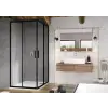 Ravak BLIX SLIM BLSRV2-90 90x90 cm-es tolóajtós zuhanykabin,Fekete+transparent X1LM70300Z1