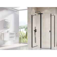 Ravak Chrome CPS-80 fix oldalfal fekete+transparent kád, zuhanykabin