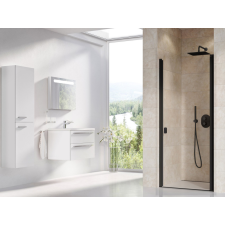 Ravak Chrome CSD1-90 zuhanyajtó fekete+transparent kád, zuhanykabin