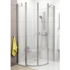 Ravak Chrome CSKK4-80 négyrészes negyedköríves zuhanykabin fehér kerettel, transparent edzett biztonságiüveggel kád, zuhanykabin