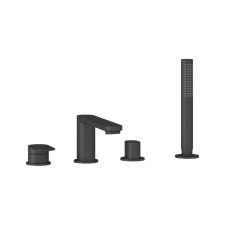 Ravak Chrome II 4-nyílásos kádperem csaptelep zuhanyszettel, fekete CR II 026.20BL csaptelep