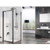 Ravak PIVOT PDOP1+PPS 80x90 cm-es nyílóajtós zuhanykabin fix oldalfallal,fekete/transparent 03G40300Z1SET80PPS90