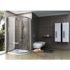  Ravak Pivot PSKK3 80x80x190 íves kifelé nyíló zuhanykabin - szatén+transparent kád, zuhanykabin