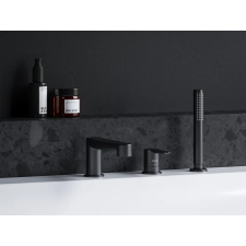 Ravak PURI Black PU 026.20 három üléses fürdőkád csaptelep, matt fekete X070186 csaptelep