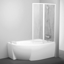 Ravak Rosa zuhanyparaván 90 cm kétrészes fehér fényes/műanyag 76P7010041 kád, zuhanykabin