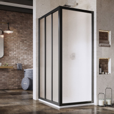 Ravak Supernova zuhanyfal 75 cm fekete matt üveg/üveg mintával 940303R2ZG kád, zuhanykabin